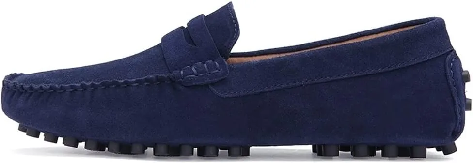 New for Men Mens Loafers Driving Penny Loafers Simple Solid Colors Suede Vamp Anti-Slip Lightweight Slip Resistant Comfortable Wedding Slip-ons