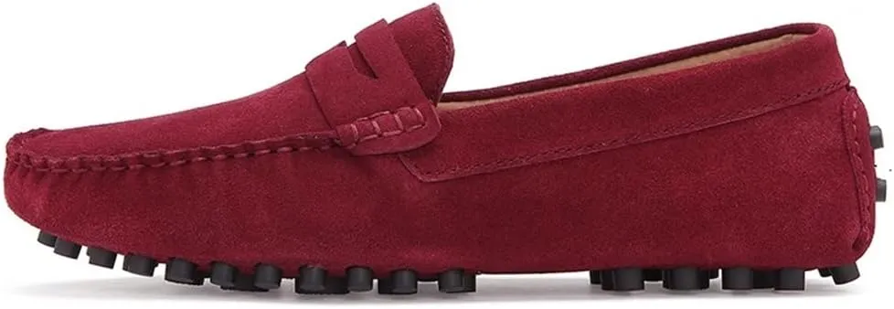 New for Men Mens Loafers Driving Penny Loafers Simple Solid Colors Suede Vamp Anti-Slip Lightweight Slip Resistant Comfortable Wedding Slip-ons