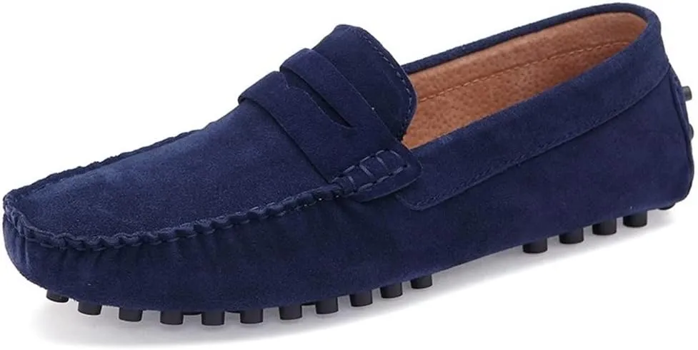 New for Men Mens Loafers Driving Penny Loafers Simple Solid Colors Suede Vamp Anti-Slip Lightweight Slip Resistant Comfortable Wedding Slip-ons