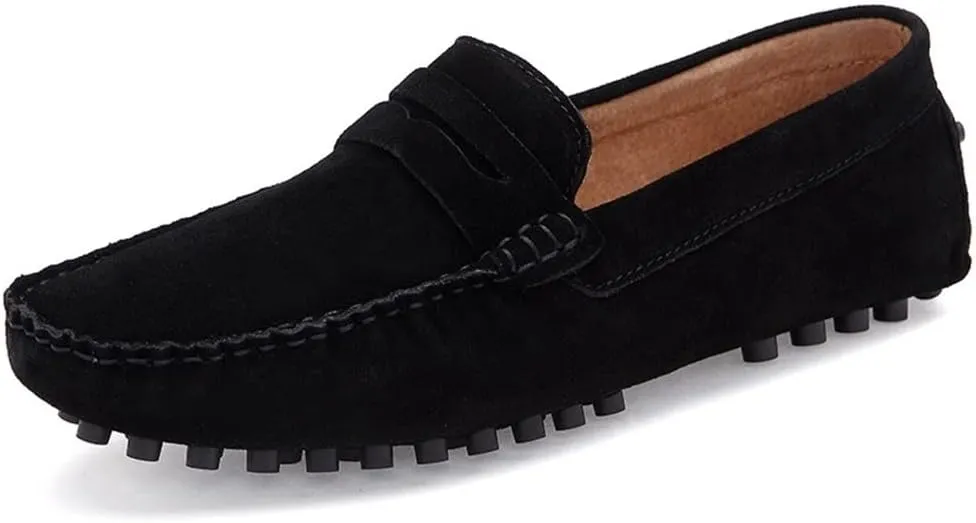 New for Men Mens Loafers Driving Penny Loafers Simple Solid Colors Suede Vamp Anti-Slip Lightweight Slip Resistant Comfortable Wedding Slip-ons