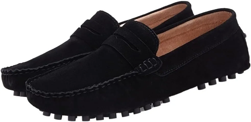 New for Men Mens Loafers Driving Penny Loafers Simple Solid Colors Suede Vamp Anti-Slip Lightweight Slip Resistant Comfortable Wedding Slip-ons