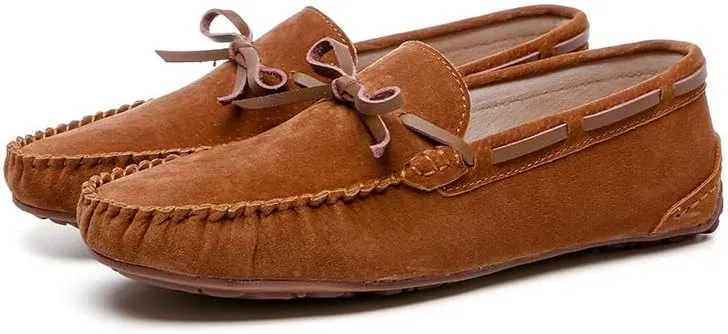 New Loafers for Men Solid Color Suede Vamp Boatshoes Moccasins Shoes Flat Heel Comfortable Slip Resistant Walking Party Slip-ons