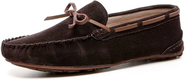New Loafers for Men Solid Color Suede Vamp Boatshoes Moccasins Shoes Flat Heel Comfortable Slip Resistant Walking Party Slip-ons