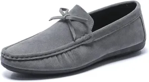 New Mens Loafers Round Toe Suede Vamp Driving Style Loafer Flat Heel Lightweight Flexible Wedding Outdoor Slip-ons