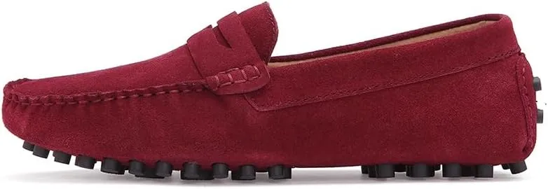 New Mens Loafers Round Toe Suede Vamp Penny Driving Style Loafer Flexible Slip Resistant Lightweight Walking Outdoor Slip-ons