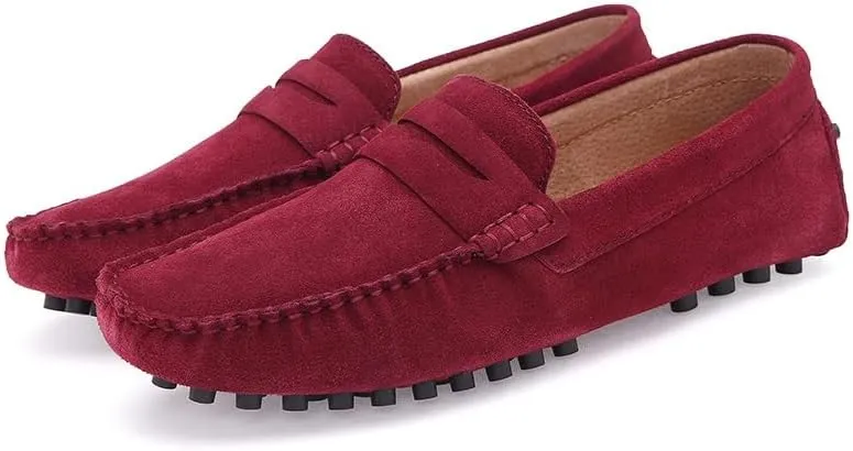 New Mens Loafers Round Toe Suede Vamp Penny Driving Style Loafer Flexible Slip Resistant Lightweight Walking Outdoor Slip-ons