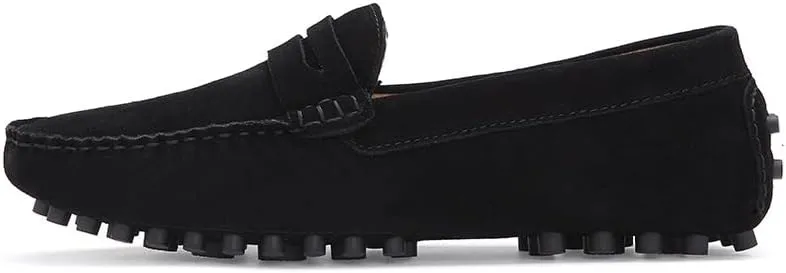 New Mens Loafers Round Toe Suede Vamp Penny Driving Style Loafer Flexible Slip Resistant Lightweight Walking Outdoor Slip-ons