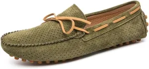 New Mens Loafers Shoe Perforated Suede Driving Boatshoes Moccasins Shoes Anti-Slip Lightweight Comfortable Outdoor Slip-ons