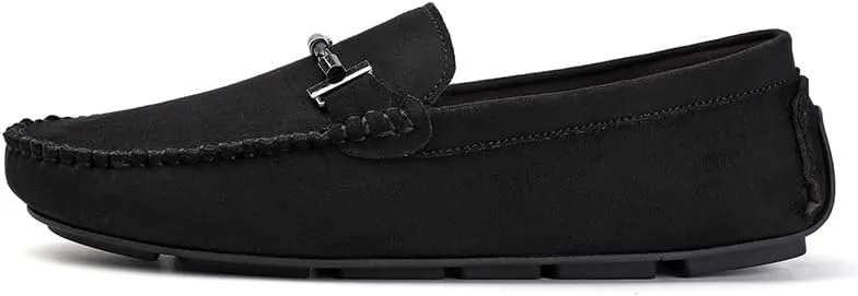 New Men's Loafers Shoes Round Toe Suede Moccasins Driving Loafers Stitching Details Flexible Anti-Slip Flat Heel Outdoor Slip-ons