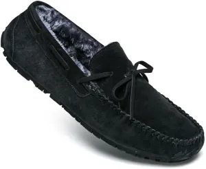 New Mens Loafers Suede Faux Fur Lining Boatshoes Anti-Slip Comfortable Flat Heel Outdoor Slip-ons