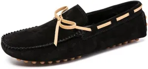 New Men's Loafers Suede Vamp Driving Moccasins Shoes Round Toe Lightweight Flat Heel Slip Resistant Party Outdoor Slip-ons