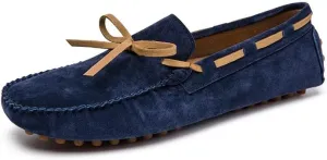 New Men's Loafers Suede Vamp Driving Moccasins Shoes Round Toe Lightweight Flat Heel Slip Resistant Party Outdoor Slip-ons