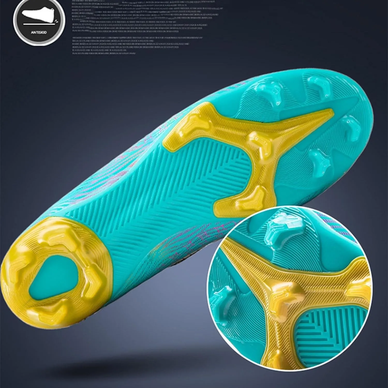 Professional Wide Soccer Cleats Turf, Football Cleats Lightweight Comfortable High Top Youth Training Ground Sport Competition