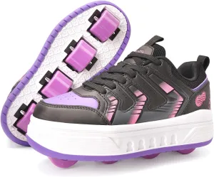 Roller Skates for Girls Boys, 2-in-1 Roller Shoes with Detachable Wheels & Sneakers for Outdoor Sports