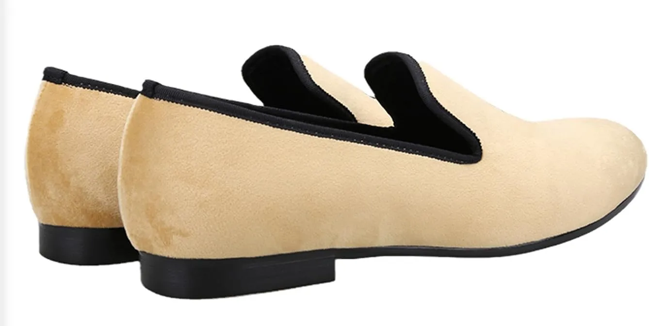 Santimon Men's Loafers Prom Wedding Dress Velvet Slip On Penny Loafers Fashion Tuxedo Casual Business Luxury Shoes Smoking Party Disco Moccasins for Men Boy