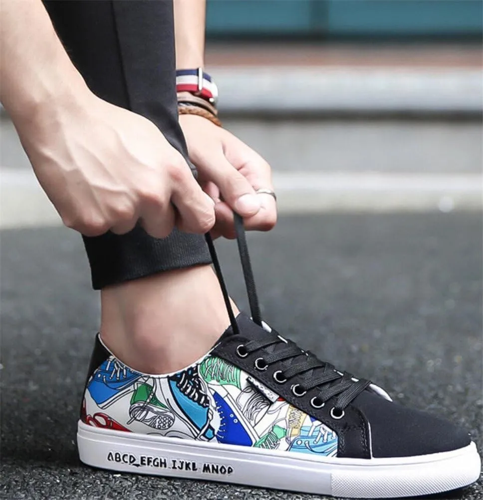 SATUKI Canvas Shoes for Men,Casual Lace Up Soft Athletic Lightweight Flat Sports Fashion Sneakers
