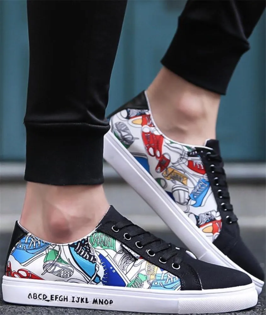 SATUKI Canvas Shoes for Men,Casual Lace Up Soft Athletic Lightweight Flat Sports Fashion Sneakers