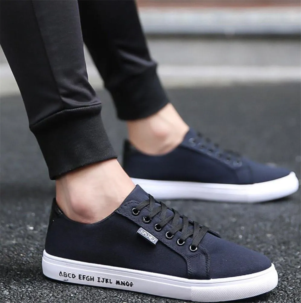 SATUKI Canvas Shoes for Men,Casual Lace Up Soft Athletic Lightweight Flat Sports Fashion Sneakers