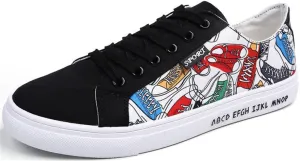 SATUKI Canvas Shoes for Men,Casual Lace Up Soft Athletic Lightweight Flat Sports Fashion Sneakers
