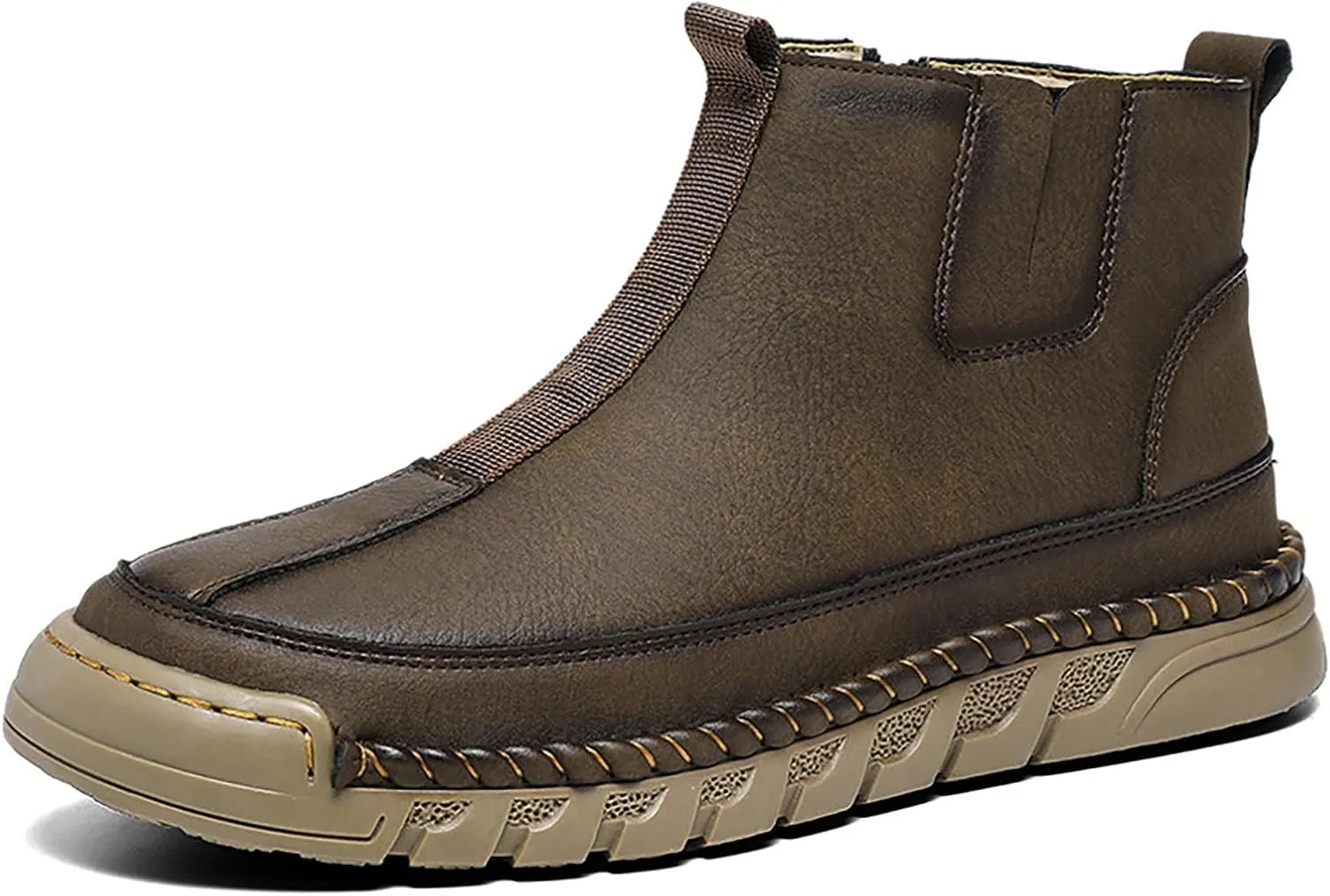 Snow Shoes For Men Leather Slip On Ankle Booties Non-Slip Casual Shoes Hiking Boots Women aterproof