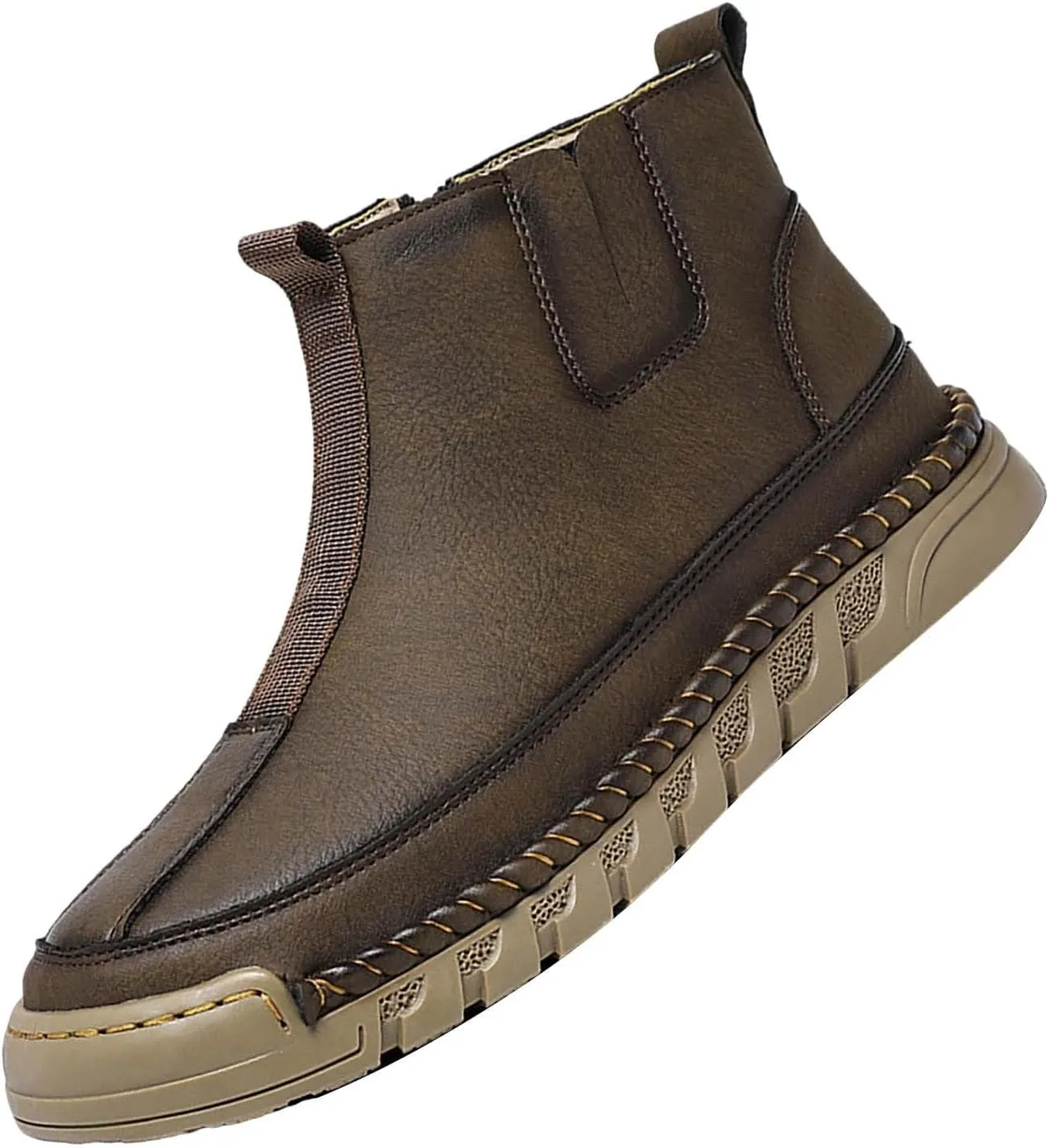 Snow Shoes For Men Leather Slip On Ankle Booties Non-Slip Casual Shoes Hiking Boots Women aterproof