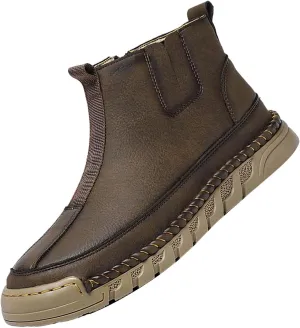 Snow Shoes For Men Leather Slip On Ankle Booties Non-Slip Casual Shoes Hiking Boots Women aterproof
