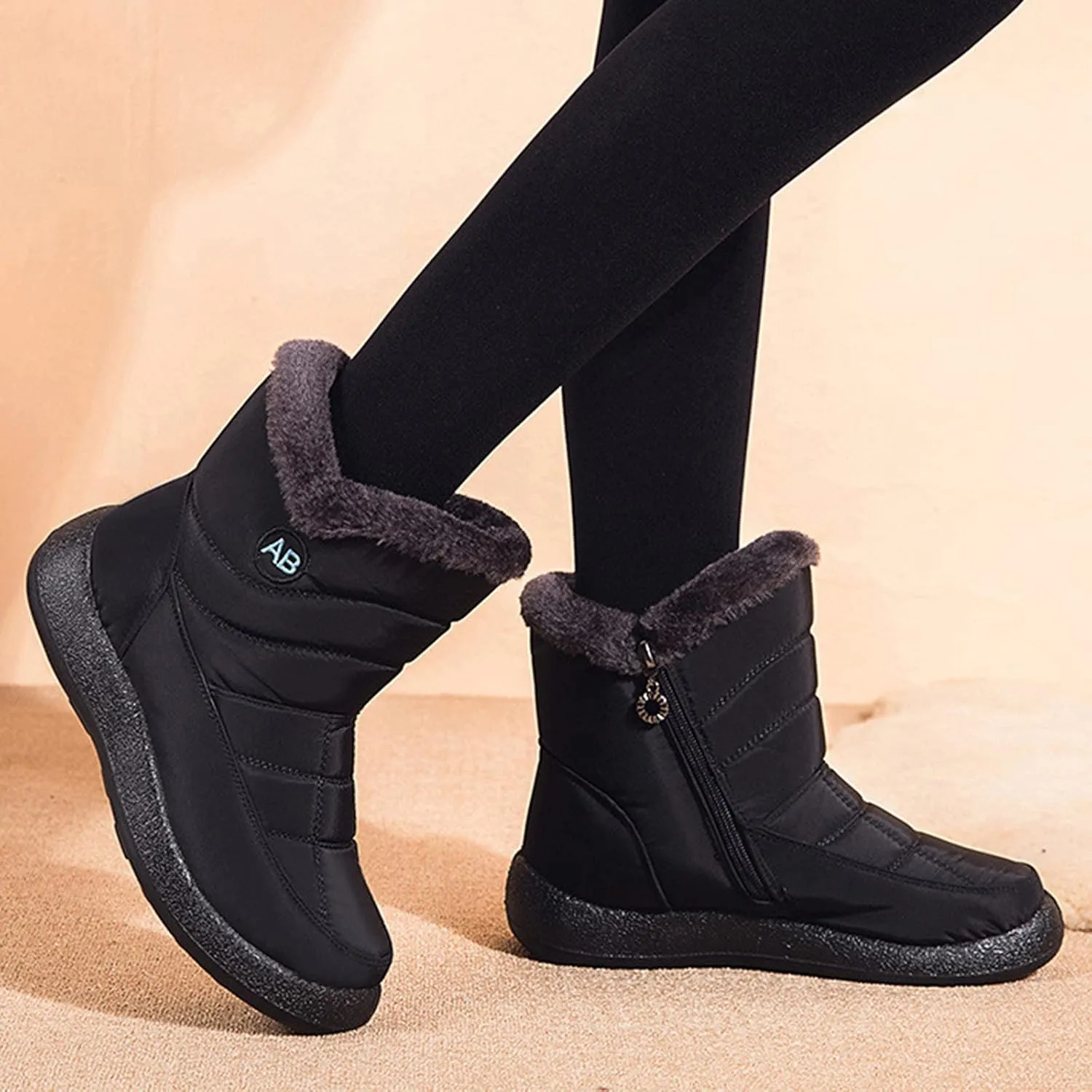 Snowboarding Boots Womens Black Womens Waterproof Snow Boots Tall Waterproof Snow Boots Women Pull on Women's Winter Booties and Ankle Boots Womens Winter Ankle Boots