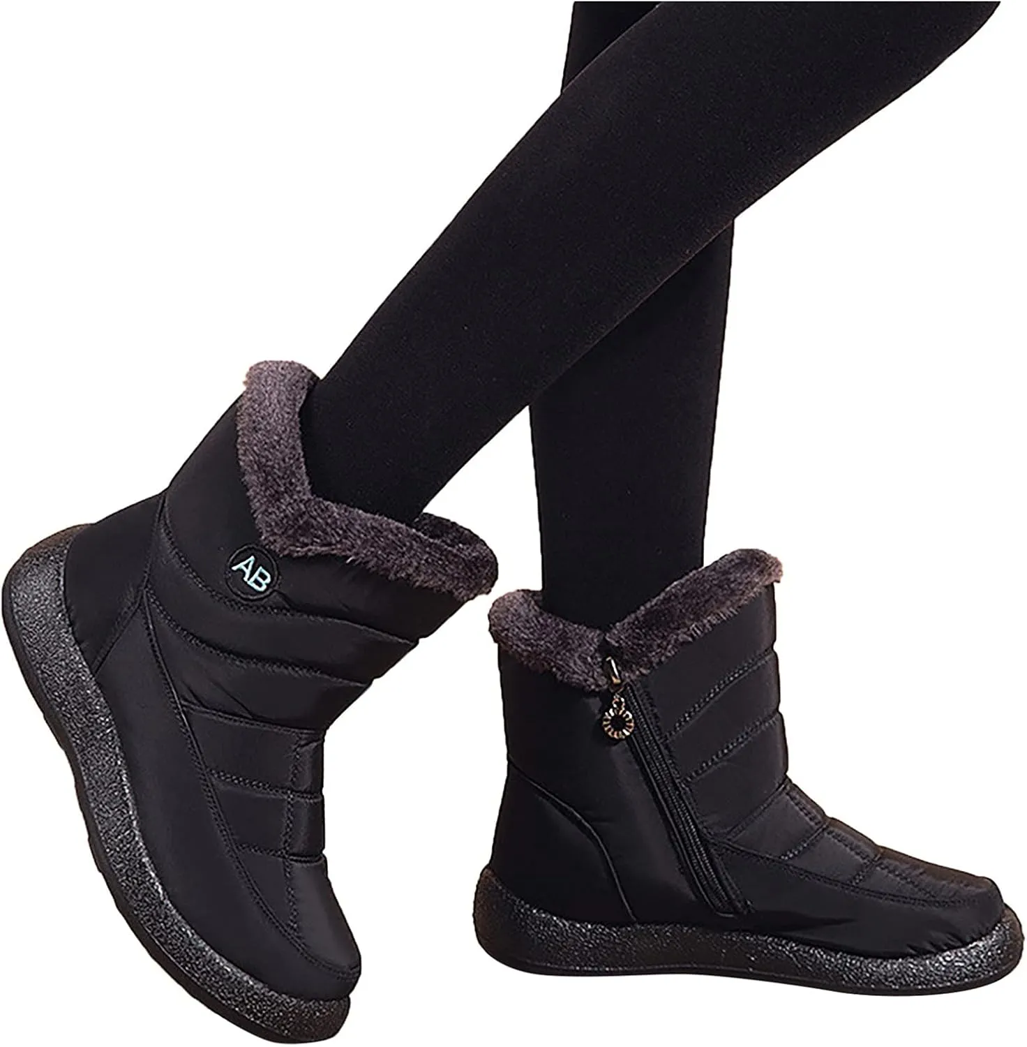 Snowboarding Boots Womens Black Womens Waterproof Snow Boots Tall Waterproof Snow Boots Women Pull on Women's Winter Booties and Ankle Boots Womens Winter Ankle Boots