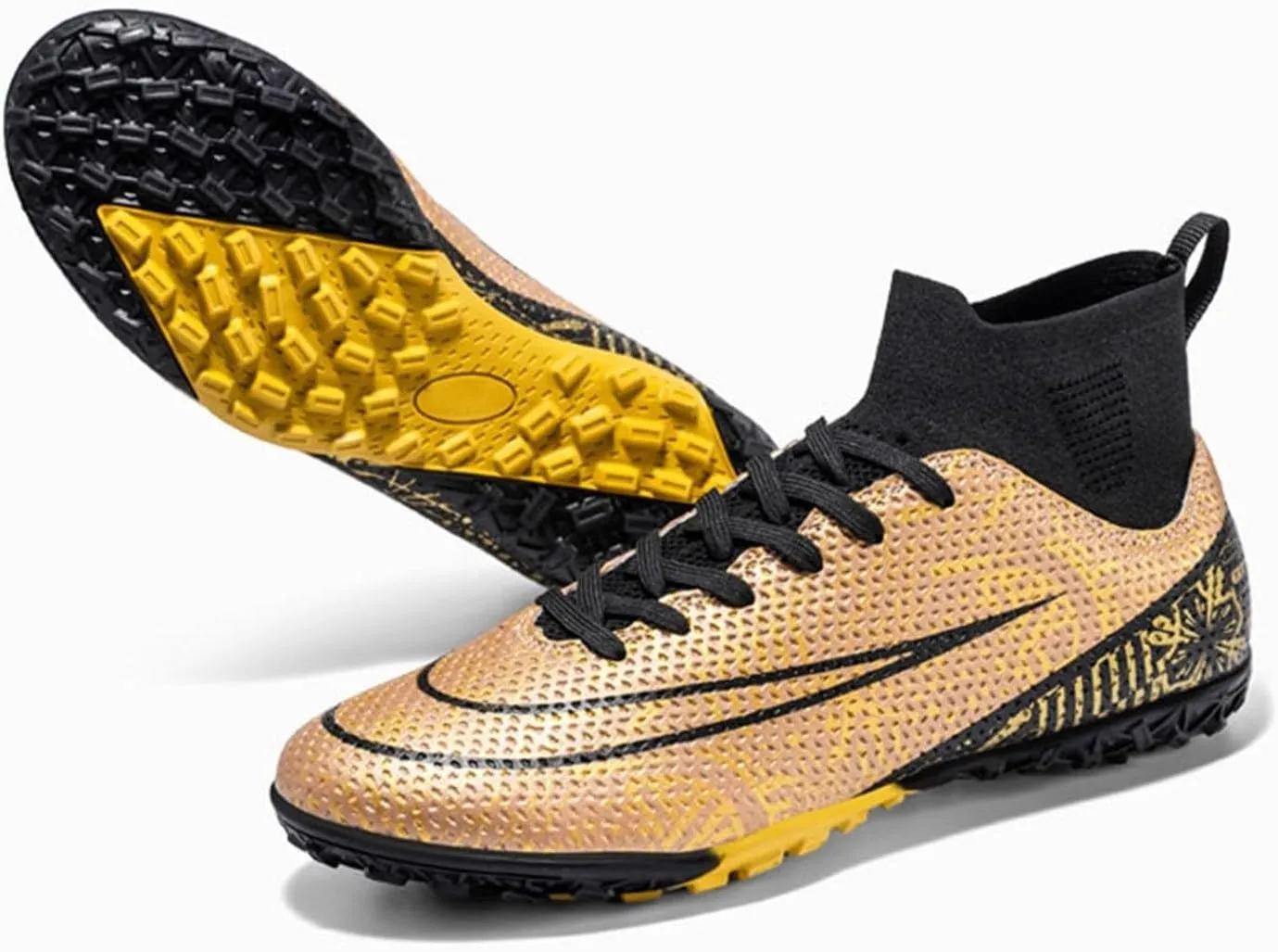 Soccer Cleats Breathable Lightweight Football Cleats, Indoor Outdoor Athletic Turf Training Shoes for Big Boys Youth