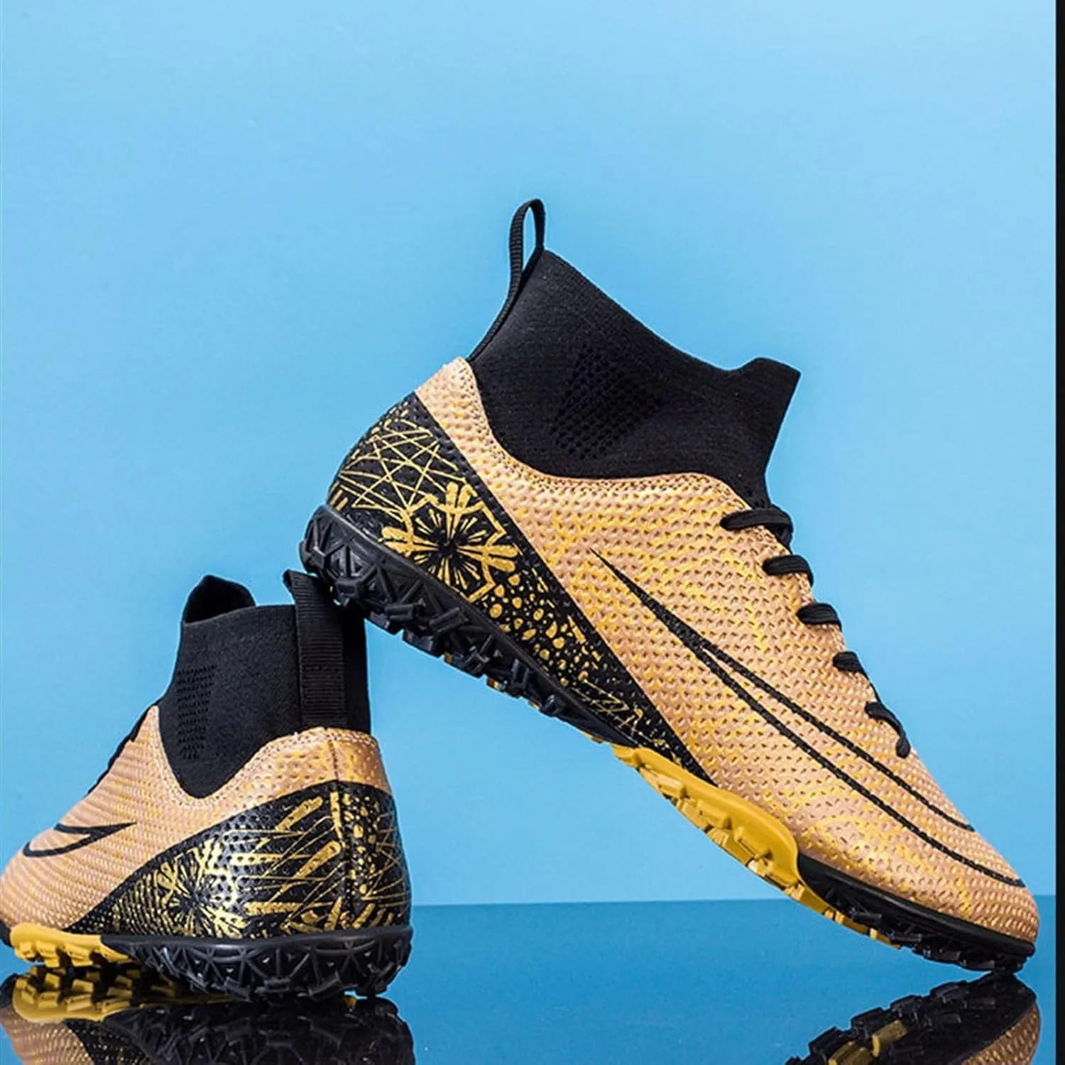 Soccer Cleats Breathable Lightweight Football Cleats, Indoor Outdoor Athletic Turf Training Shoes for Big Boys Youth