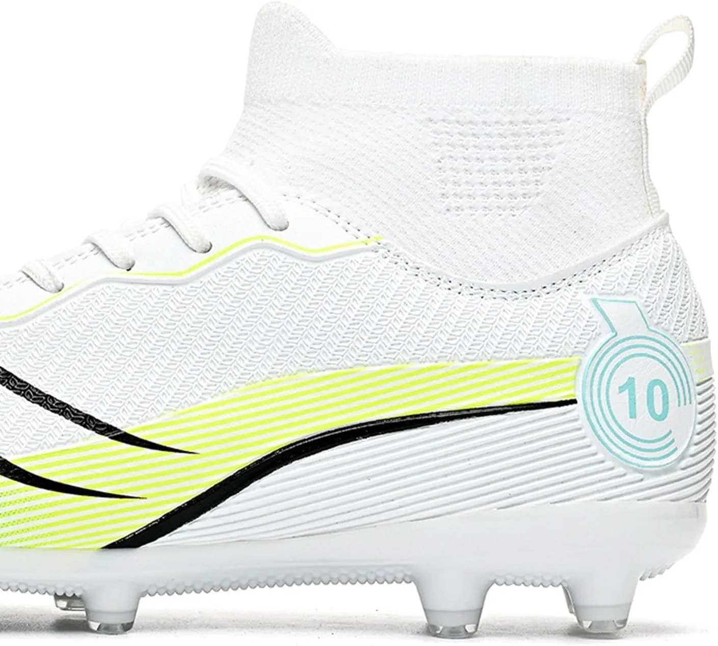 Soccer Cleats Wide Fit Competition Professional, Football Cleats Lightweight Breathable High Top for Big Boys Youth Turf Ground Athletic Training