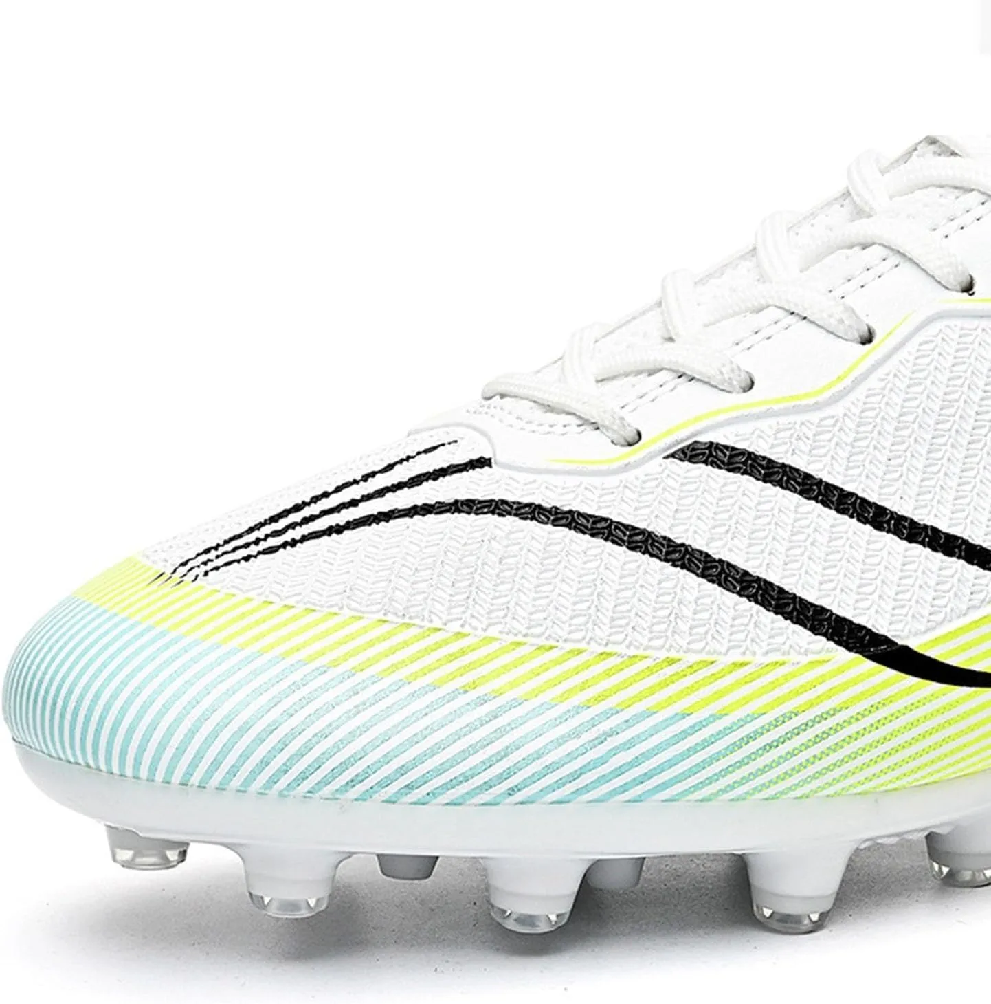Soccer Cleats Wide Fit Competition Professional, Football Cleats Lightweight Breathable High Top for Big Boys Youth Turf Ground Athletic Training