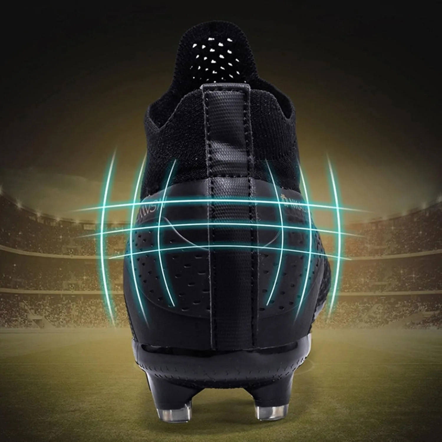 Sport Football Cleats High Top, Soccer Cleats Outdoor Training, Breathable Lace Up for Big Boys