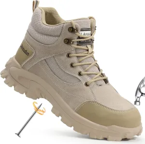 Steel Toe Shoes for Men Non-Slip Work Shoes for Men Lightweight Work Boots Comfortable Work Shoes Indestructible Safety Shoes Industrial Construction Steel Toe Sneakers for Men
