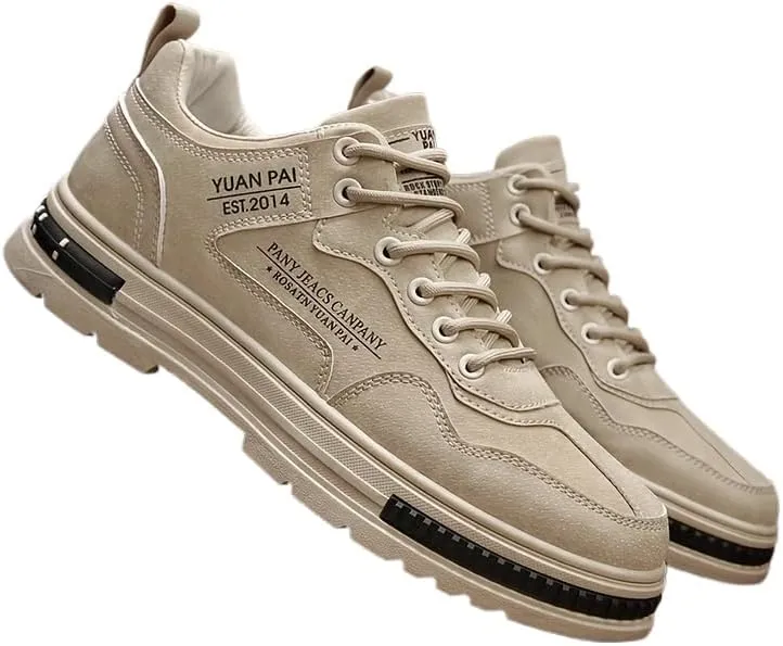 Stylish Men's Solid Skate Shoes - Skateboarding Essentials for Durable Non-Slip Performance, Outdoor Climbing, Hiking, and Holiday Adventures, Suitable for All Seasons