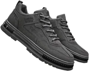 Stylish Men's Solid Skate Shoes - Skateboarding Essentials for Durable Non-Slip Performance, Outdoor Climbing, Hiking, and Holiday Adventures, Suitable for All Seasons