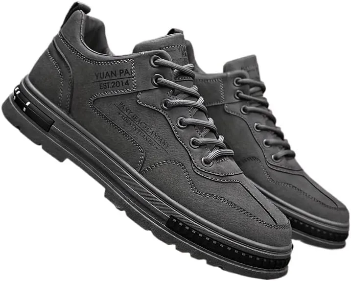 Stylish Men's Solid Skate Shoes - Skateboarding Essentials for Durable Non-Slip Performance, Outdoor Climbing, Hiking, and Holiday Adventures, Suitable for All Seasons