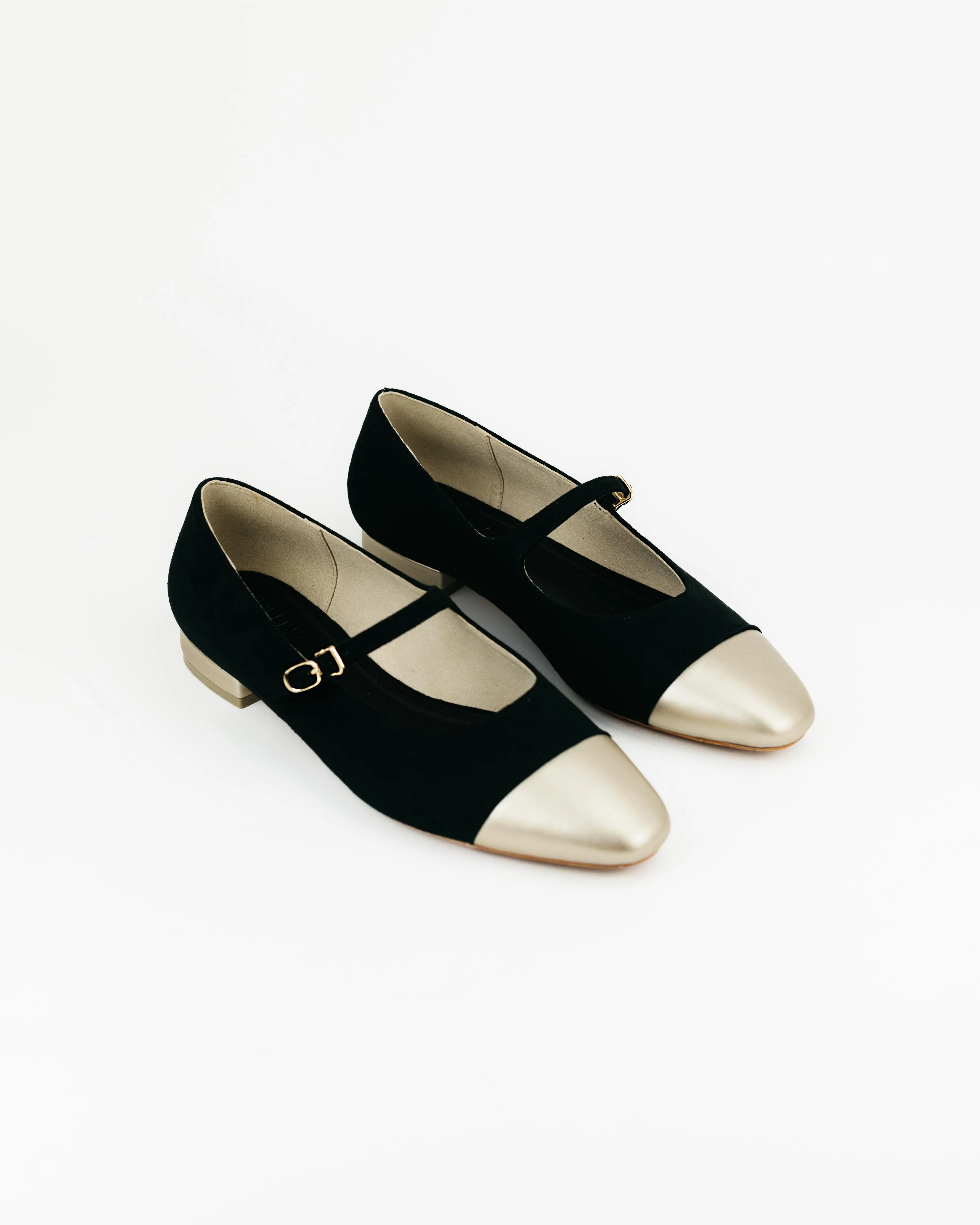 Sunny Mary Jane Flat Loafers (Black Suede)