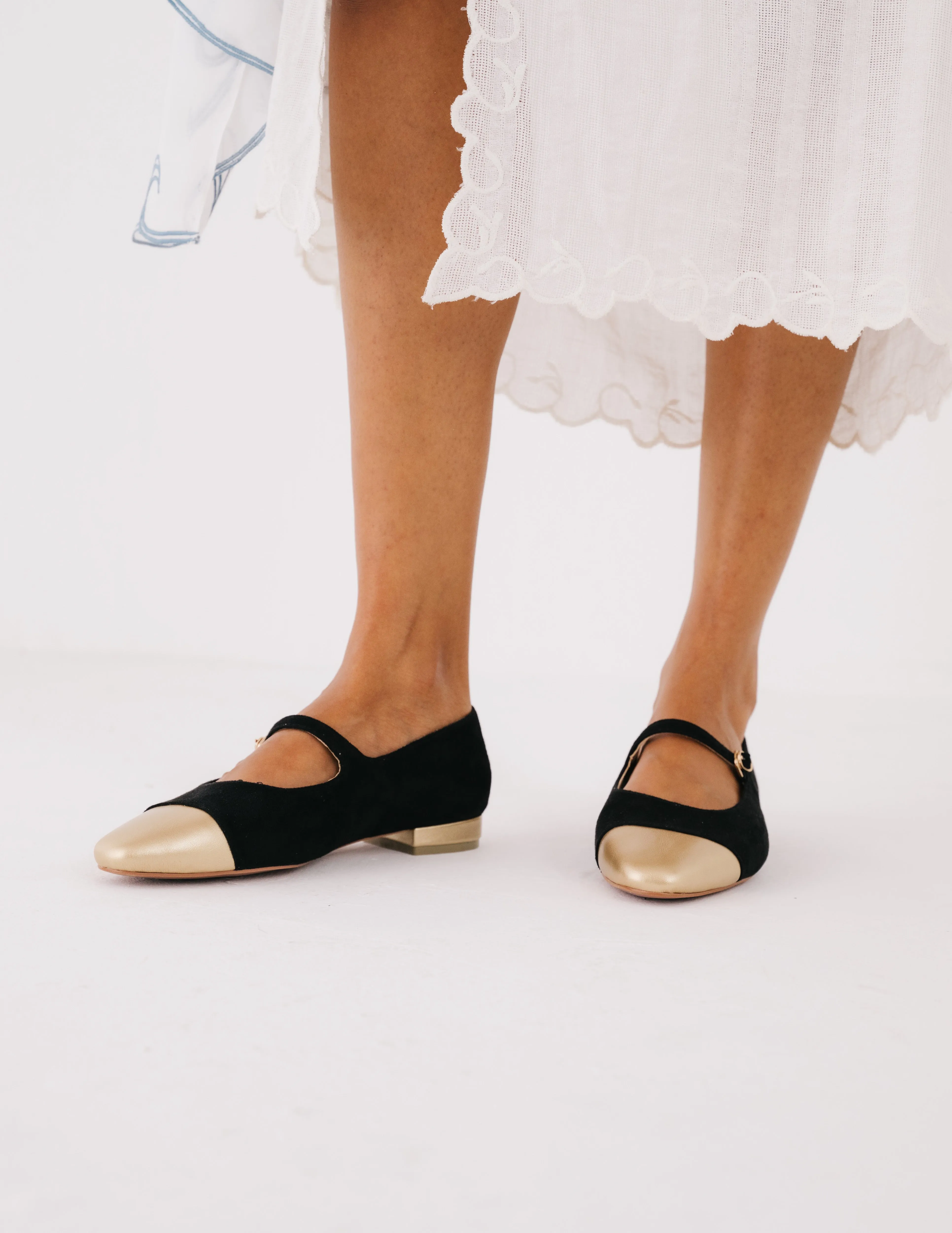 Sunny Mary Jane Flat Loafers (Black Suede)