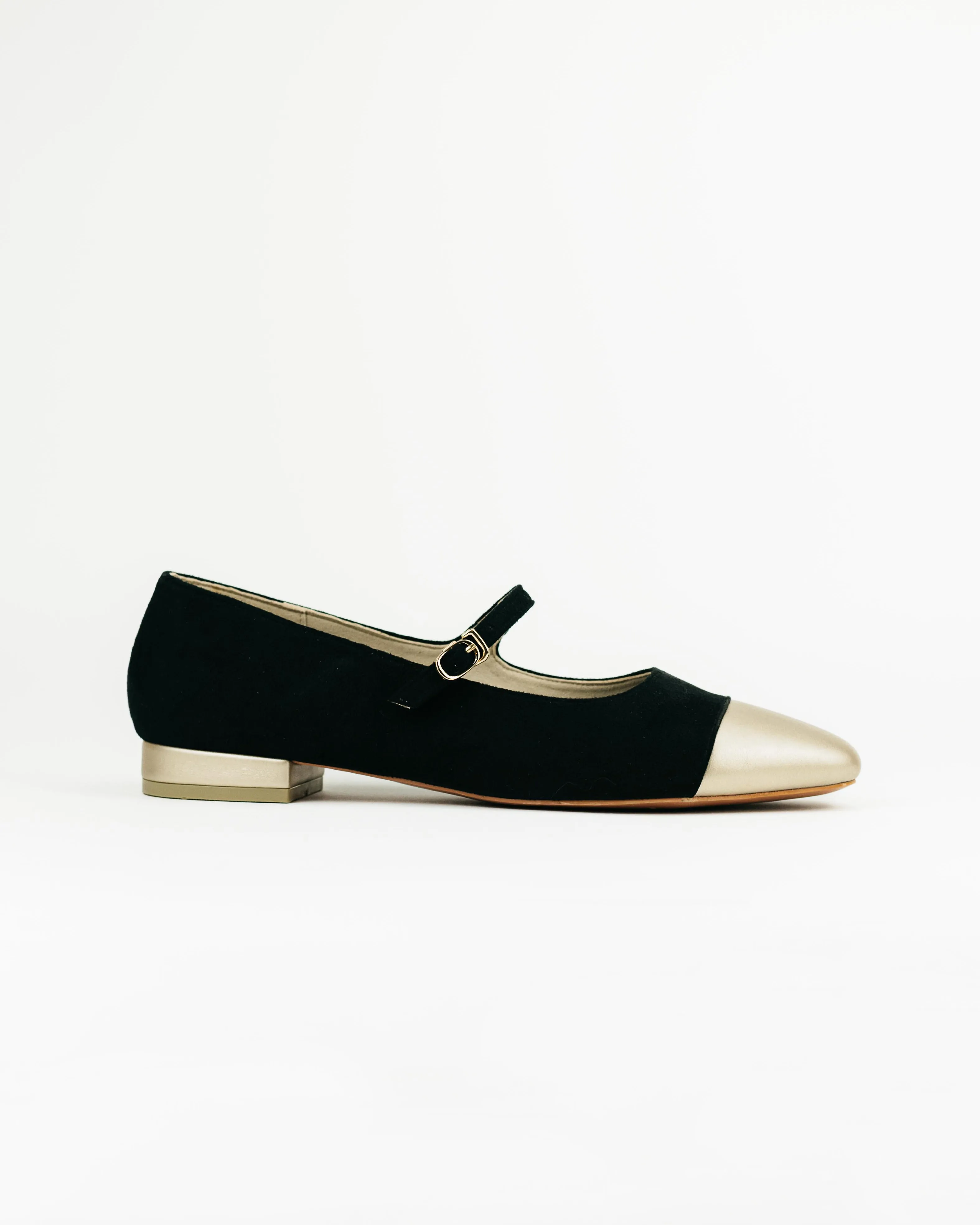 Sunny Mary Jane Flat Loafers (Black Suede)