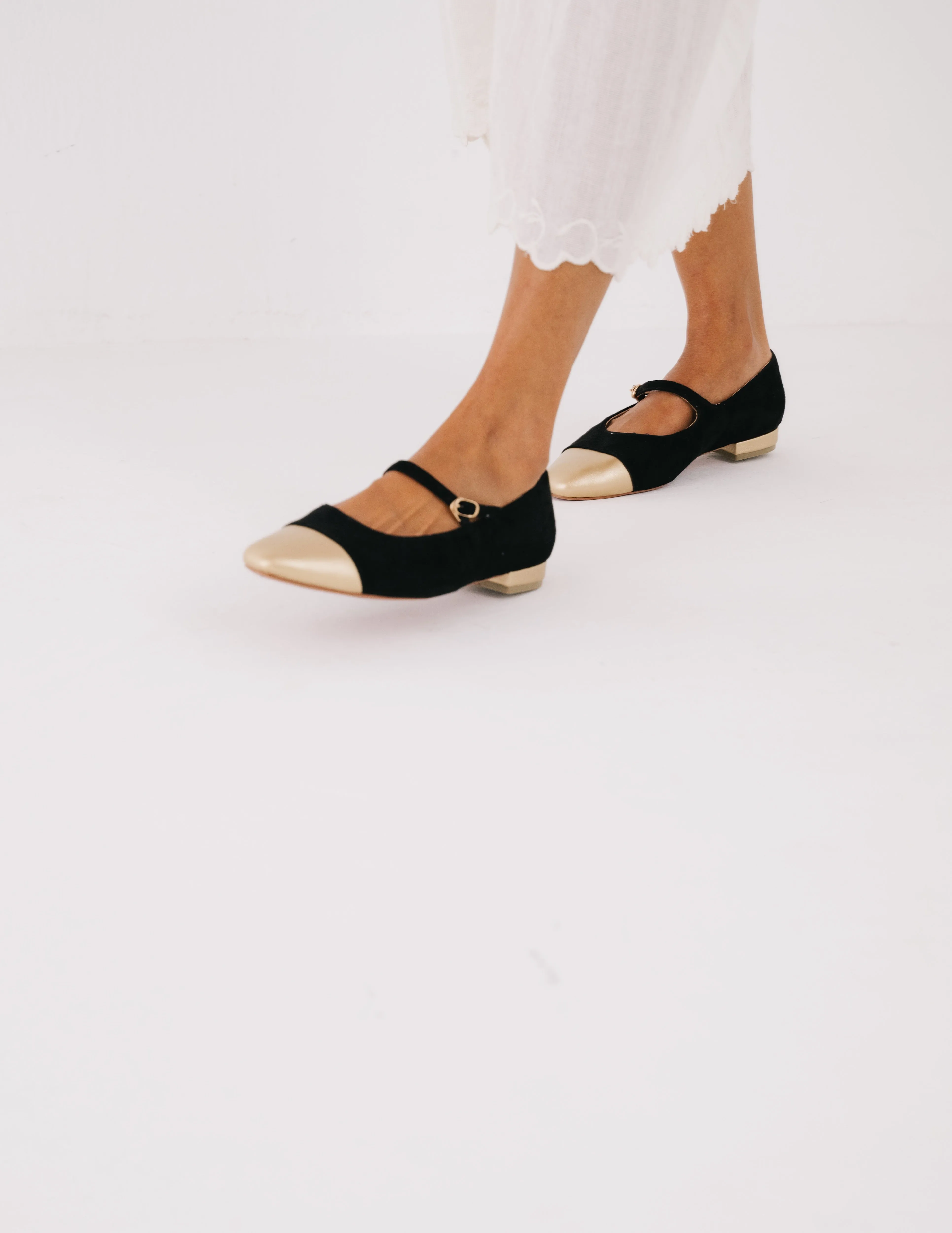 Sunny Mary Jane Flat Loafers (Black Suede)