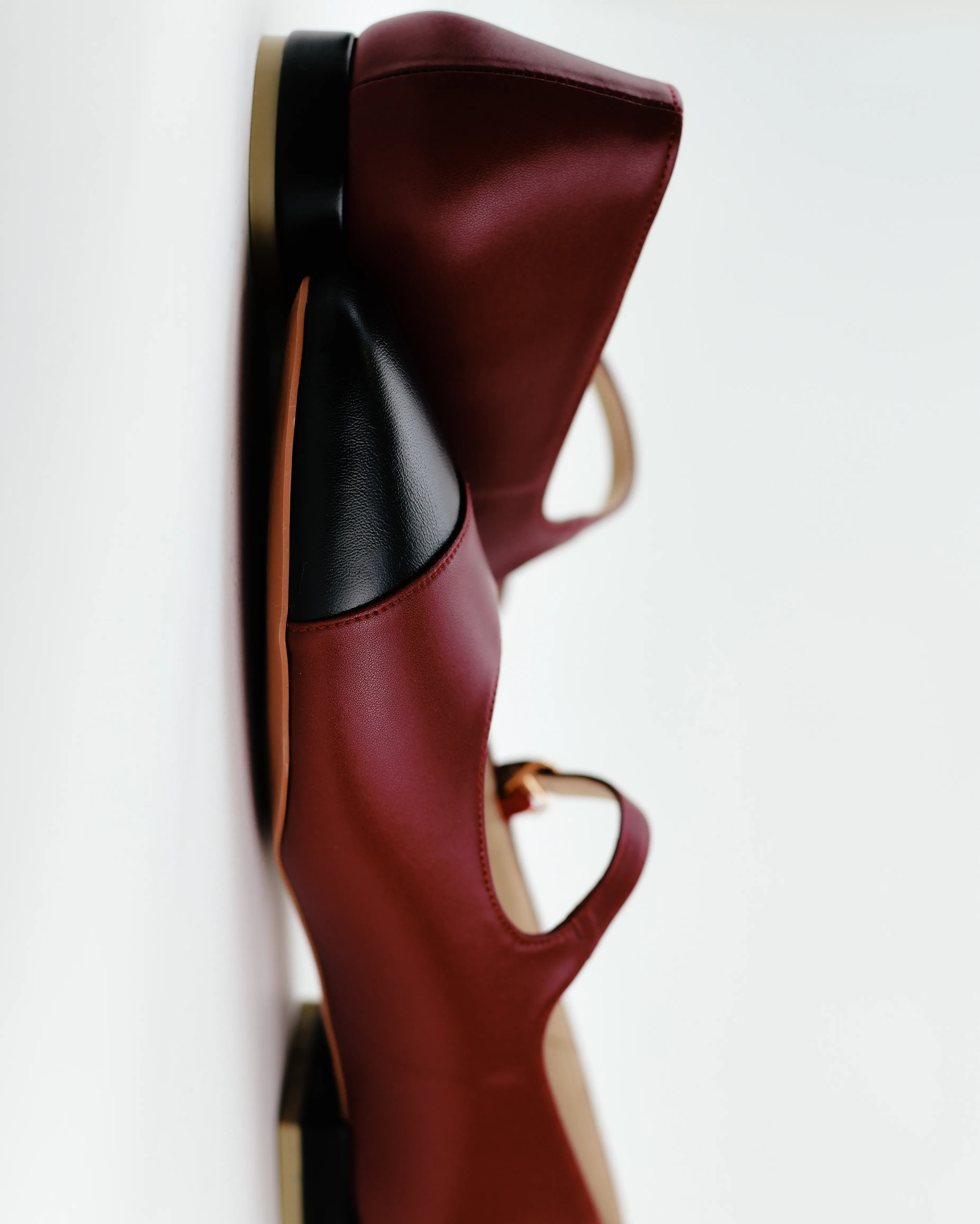 Sunny Mary Jane Flat Loafers (Maroon)
