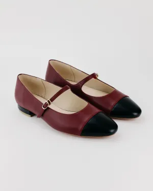 Sunny Mary Jane Flat Loafers (Maroon)