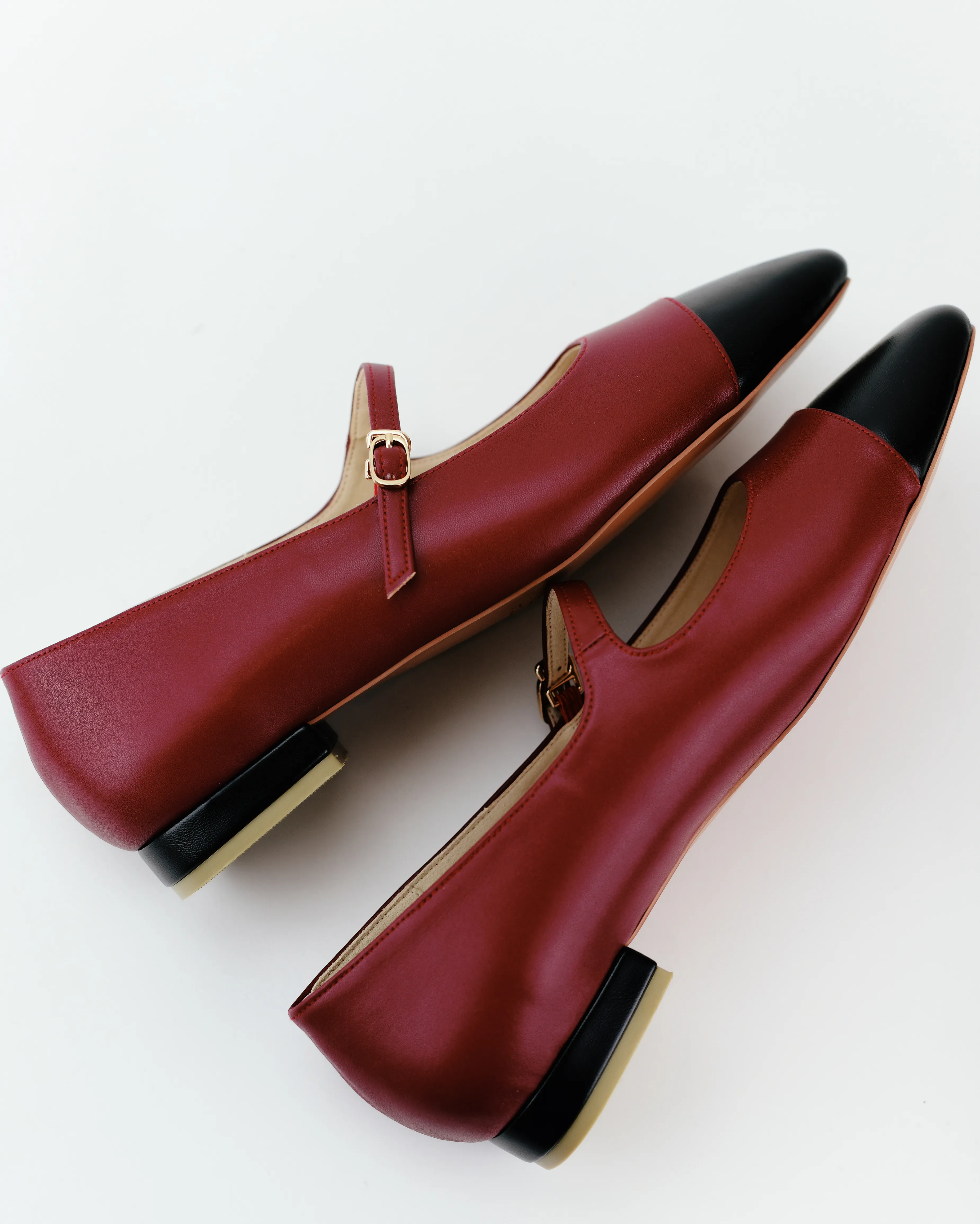 Sunny Mary Jane Flat Loafers (Maroon)