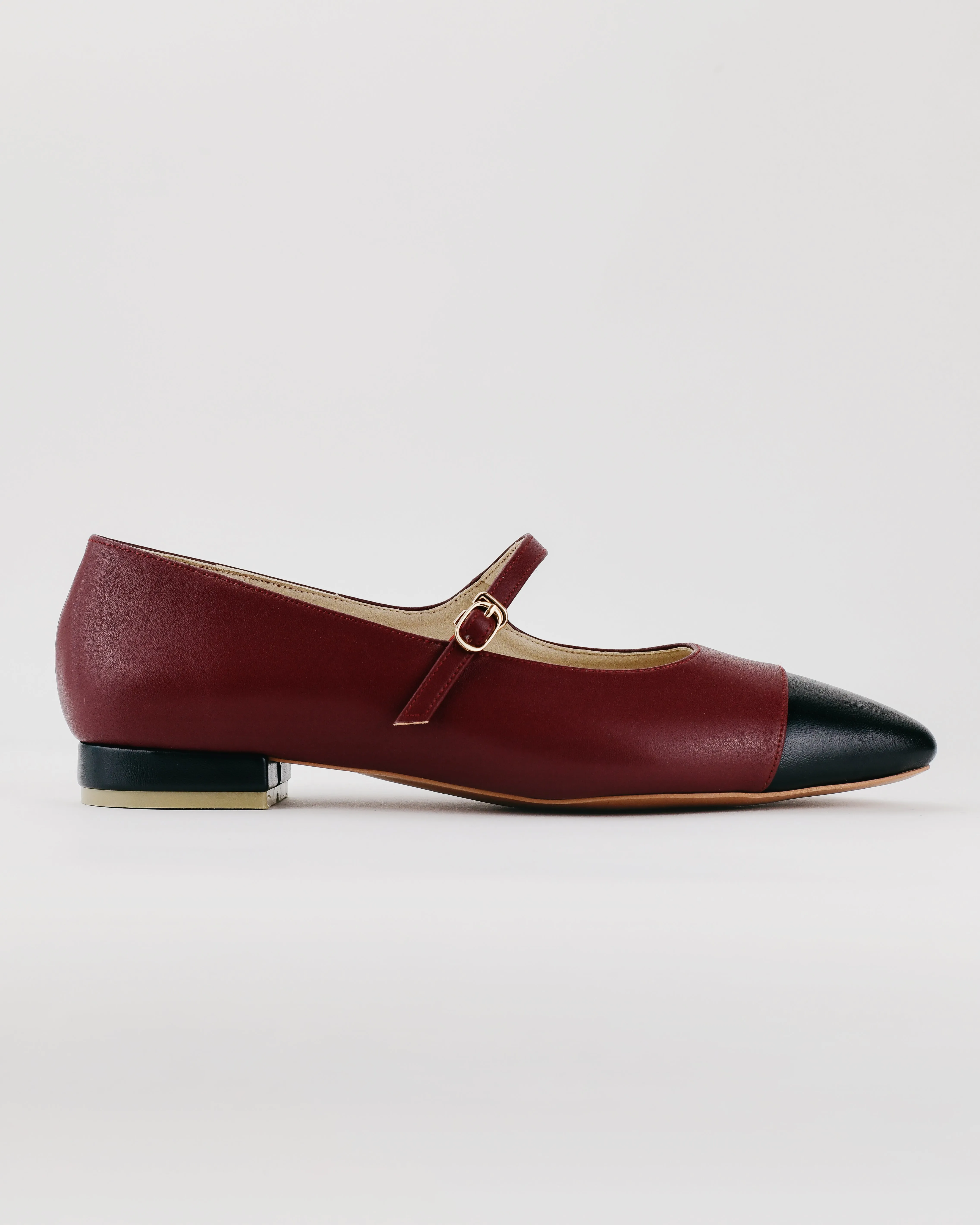 Sunny Mary Jane Flat Loafers (Maroon)