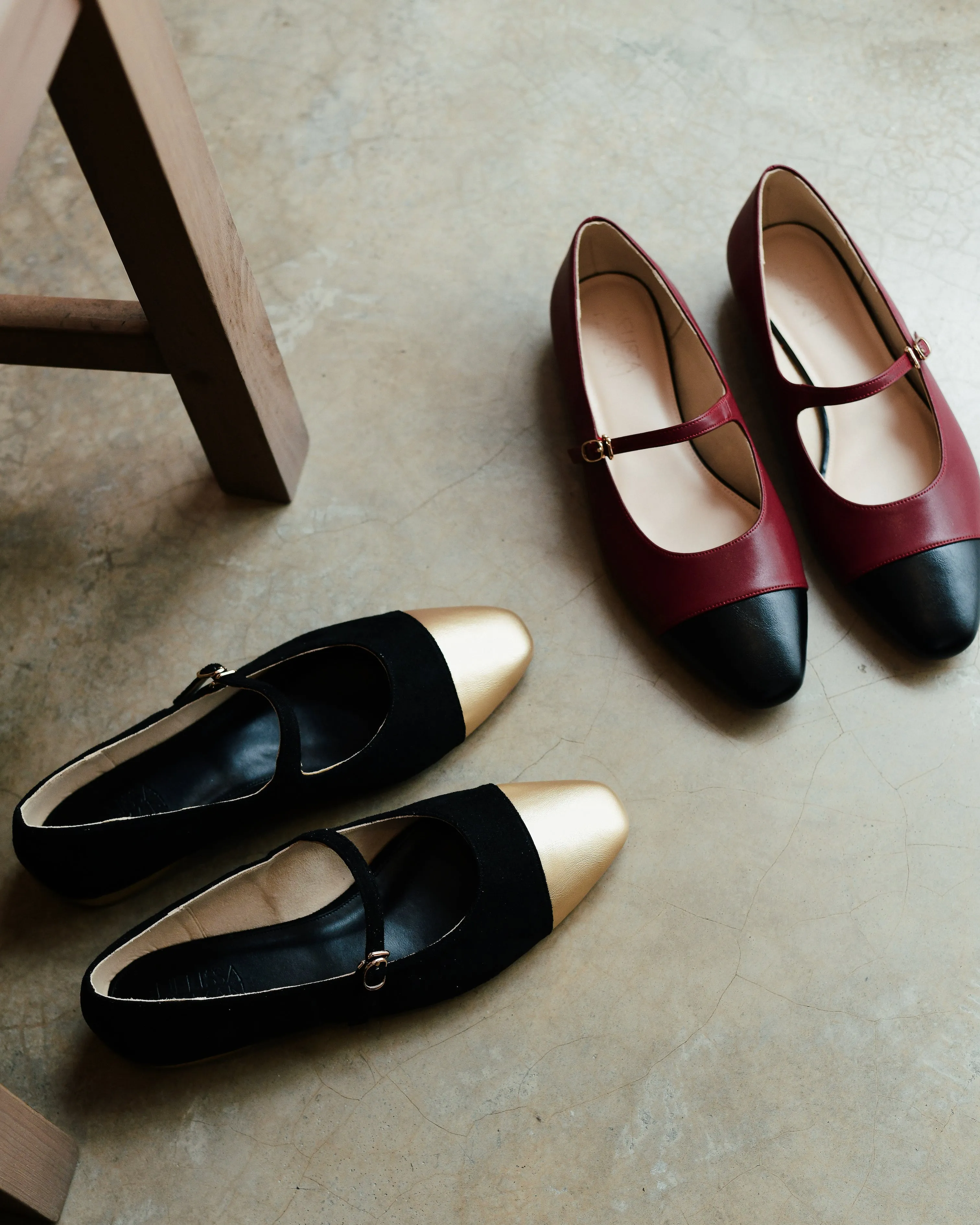 Sunny Mary Jane Flat Loafers (Maroon)