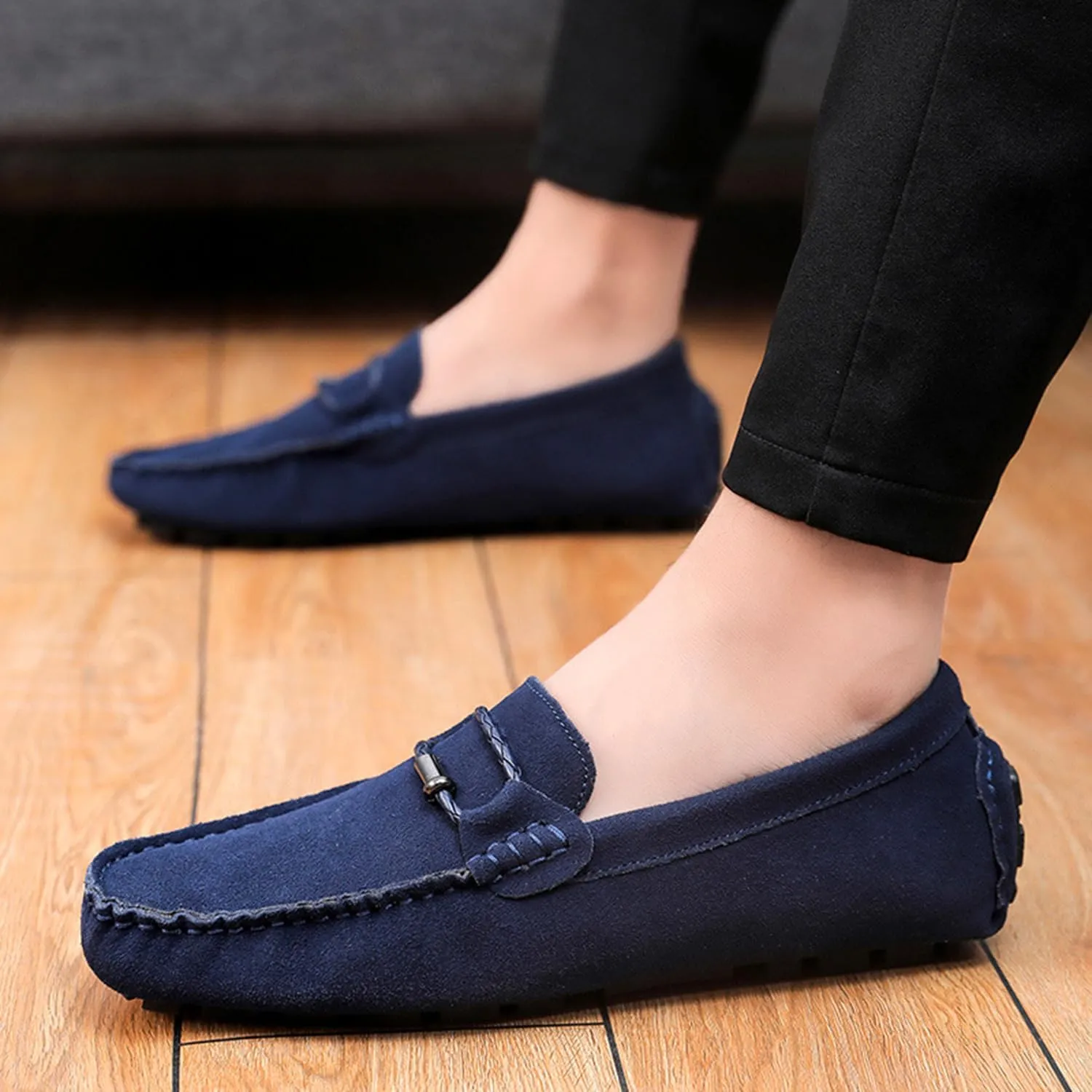 TangDao Men??s Loafers Slip On Shoes, Suede Cowhide Moccasins Boat Shoes, Casual Walking Driving Shoes for Spring Autumn