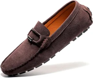 TangDao Men??s Loafers Slip On Shoes, Suede Cowhide Moccasins Boat Shoes, Casual Walking Driving Shoes for Spring Autumn