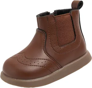 Toddler Boys Girls Classic Hiking Boots PU Leather Outdoor Ankle Sneaker High Top Rubber Sole Boots for Girls
