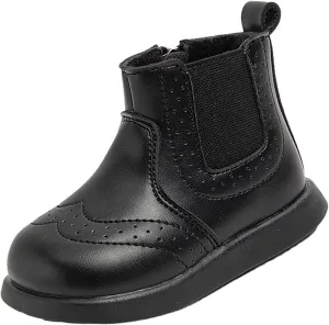 Toddler Boys Girls Classic Hiking Boots PU Leather Outdoor Ankle Sneaker High Top Rubber Sole Boots for Girls